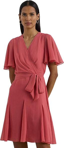 Женское платье Crinkle Georgette Surplice Lauren Ralph Lauren
