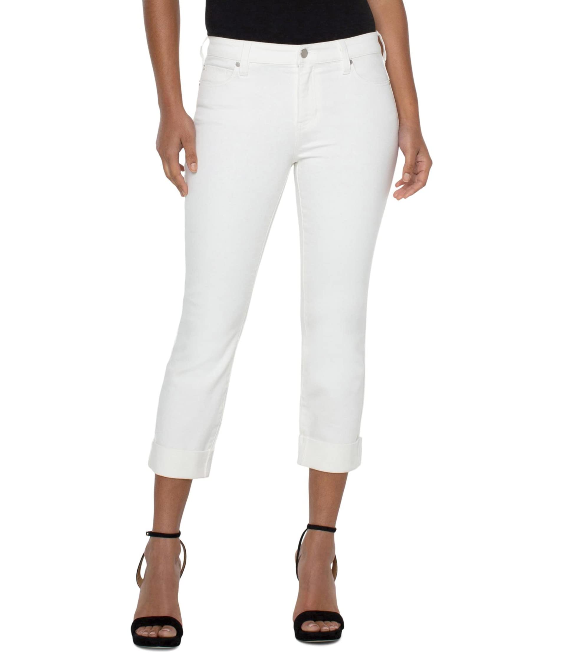 Charlie Crop Wide Rolled Cuff in Bone White