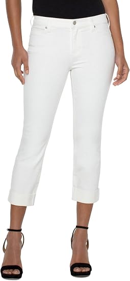 Charlie Crop Wide Rolled Cuff in Bone White