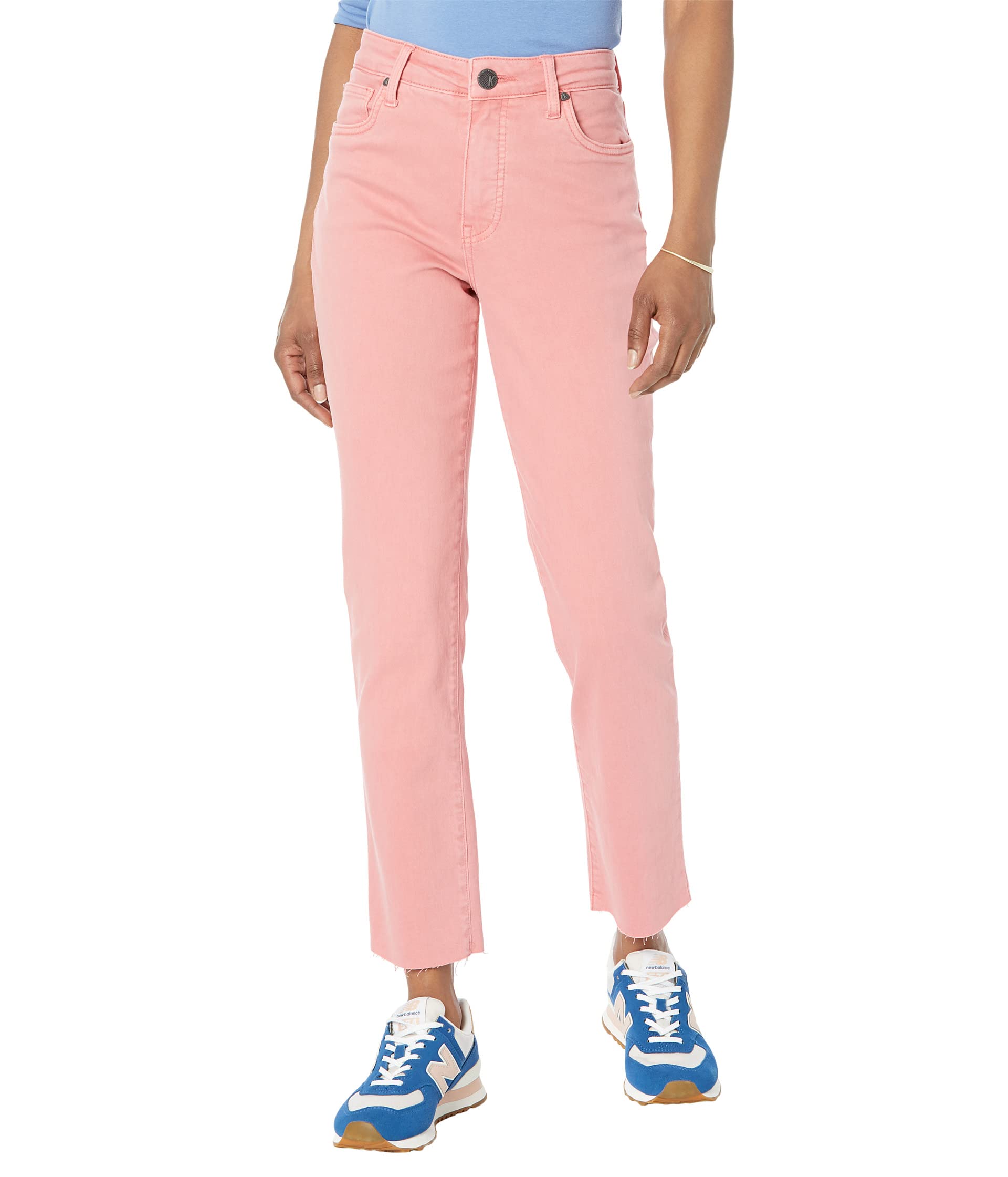 Reese High-Rise Fab AB Ankle Straight in Soft Coral