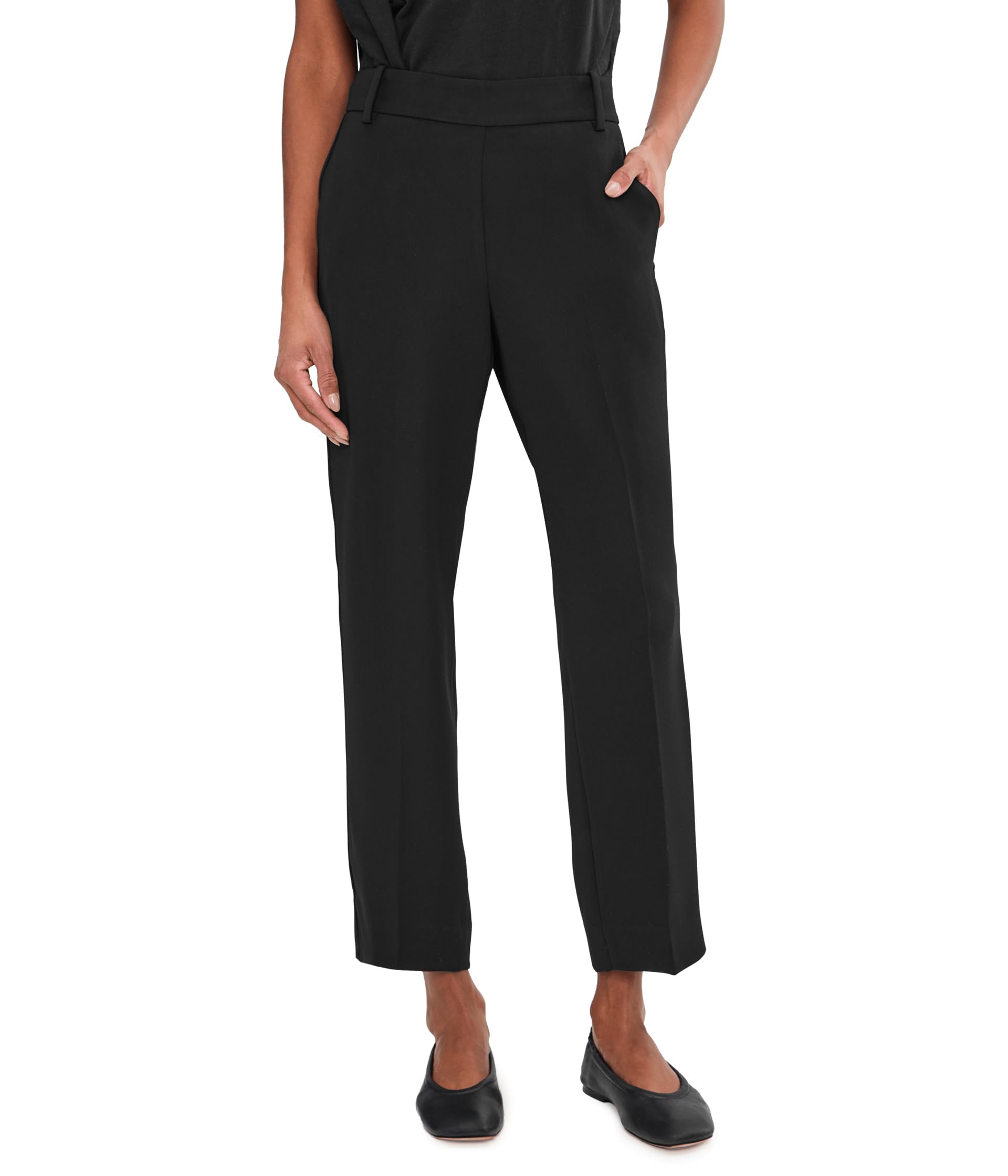Mid-Rise Tapered Pull-On Pants
