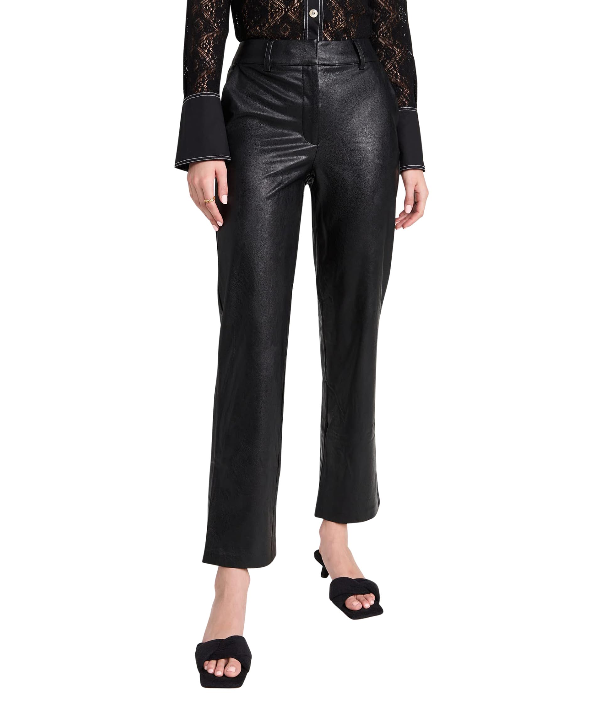 Faux Leather Full-Length Trousers SLG75