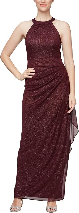 Long Sleeveless Halter Neck Dress