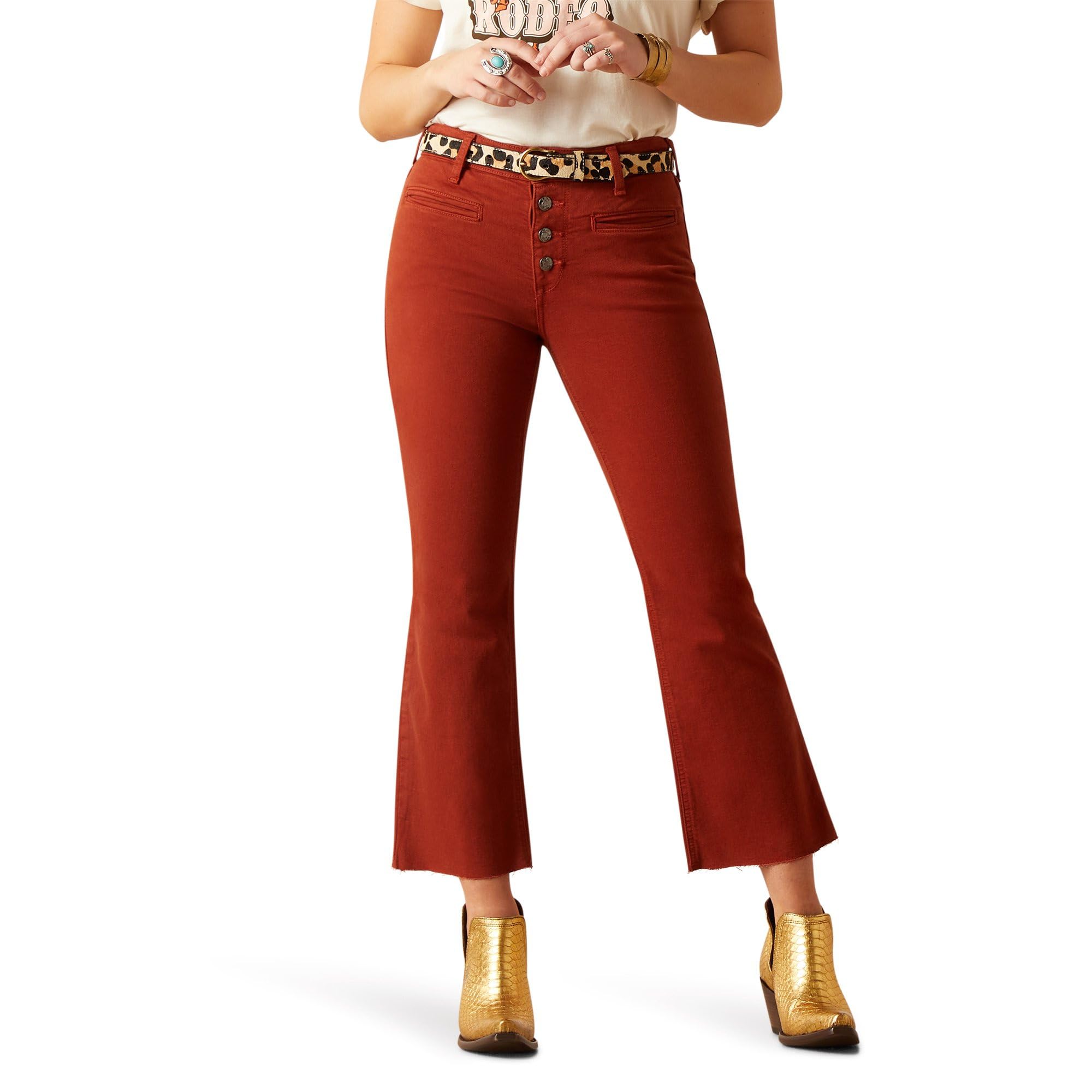 High-Rise Jazmine Flare in Burgundy