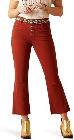 High-Rise Jazmine Flare in Burgundy