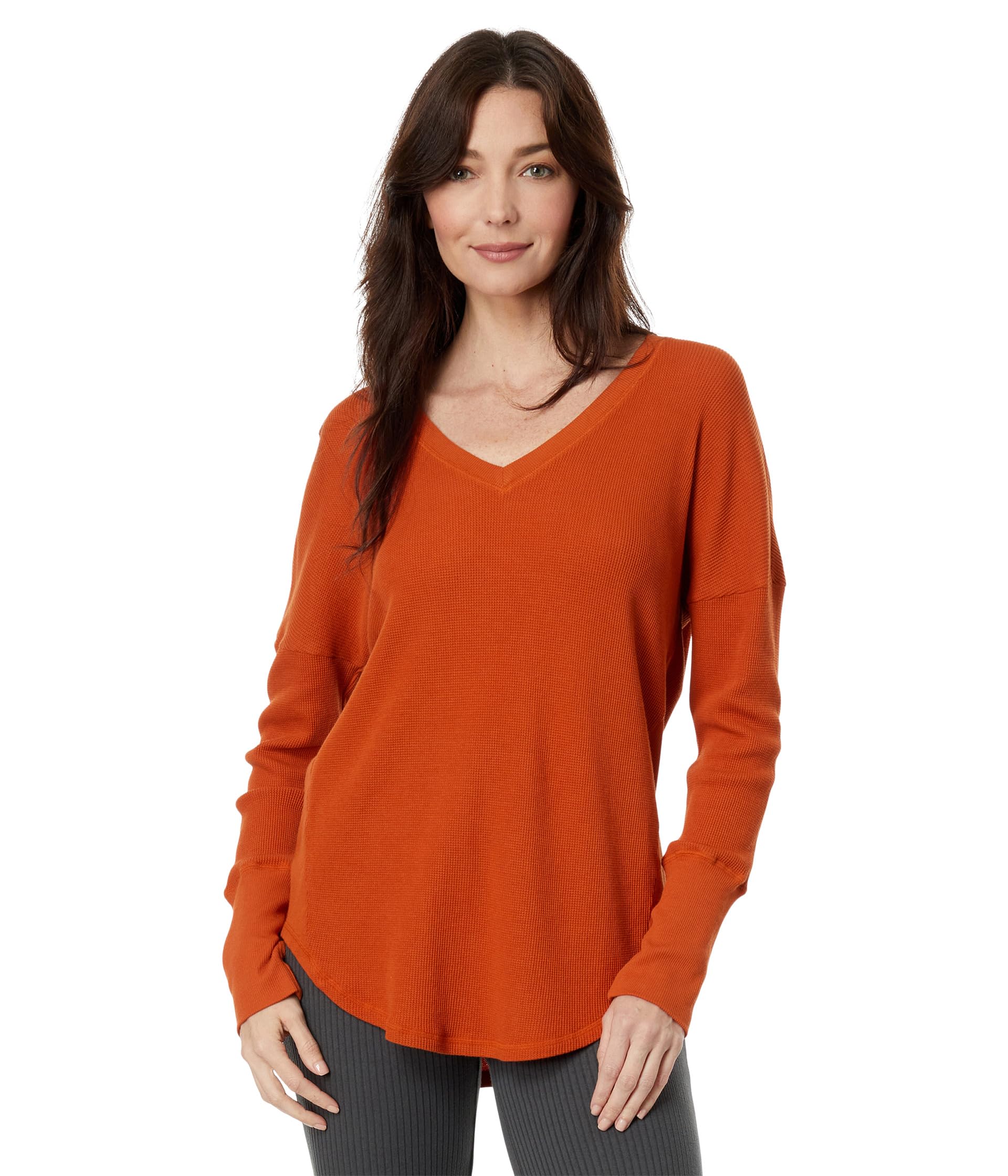 Женская туника Mod-o-doc Washed Cotton Modal Thermal Long Sleeve V-Neck