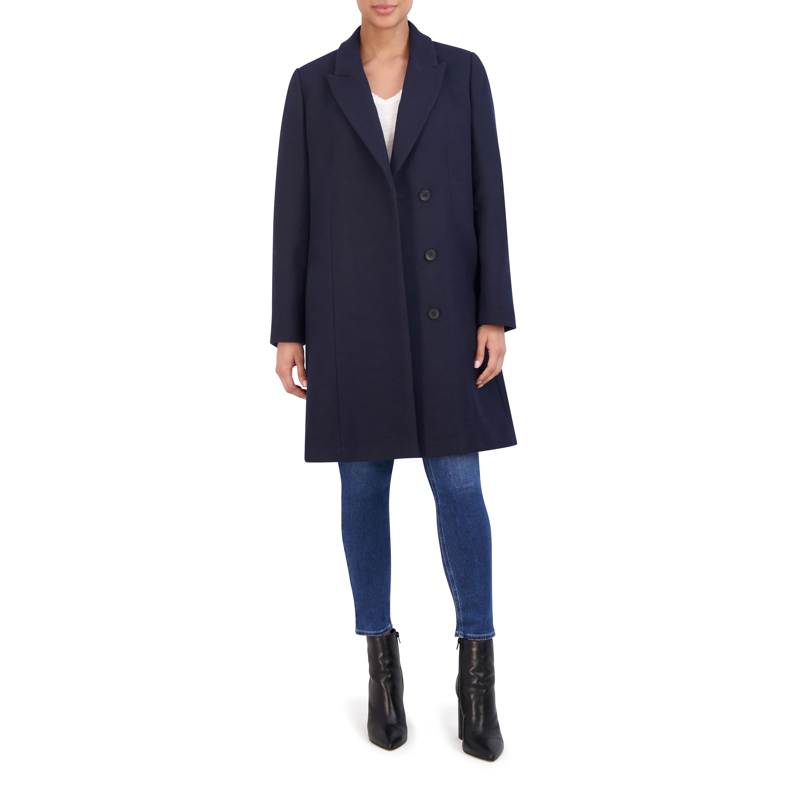 Asymmetrical Peak Lapel Coat