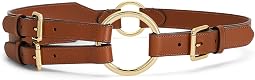 Smooth Leather Ring Triple Stripe Belt