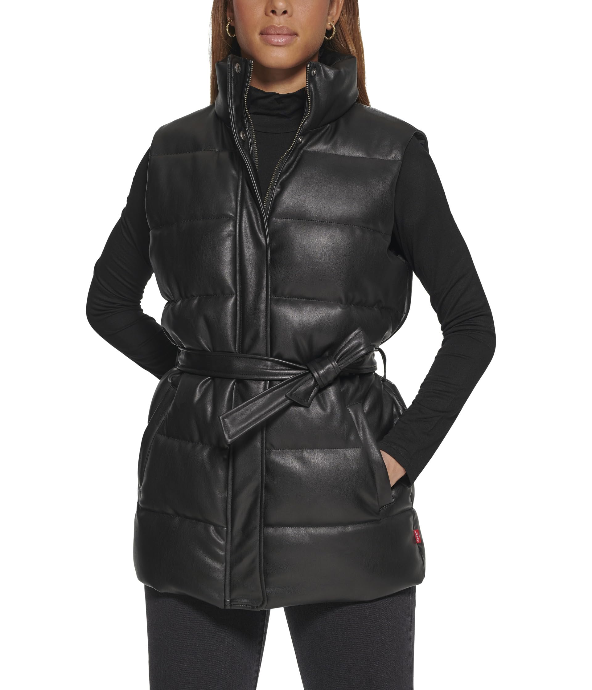 Vegan Leather Puffer Vest
