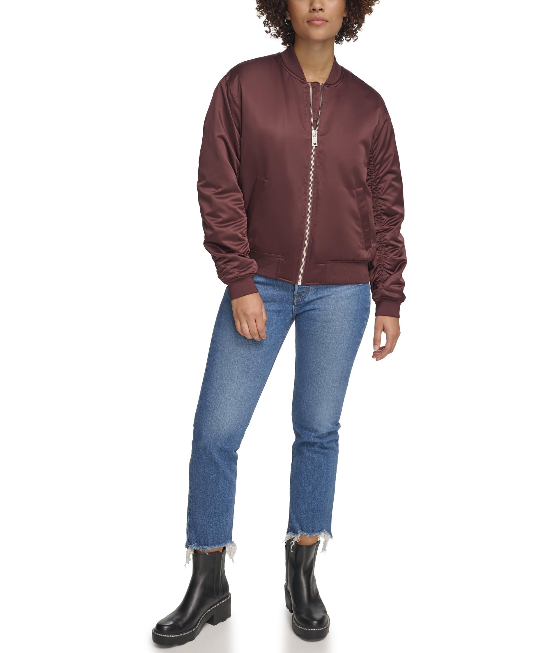 Fashion Bomber with Ruching on Sleeves