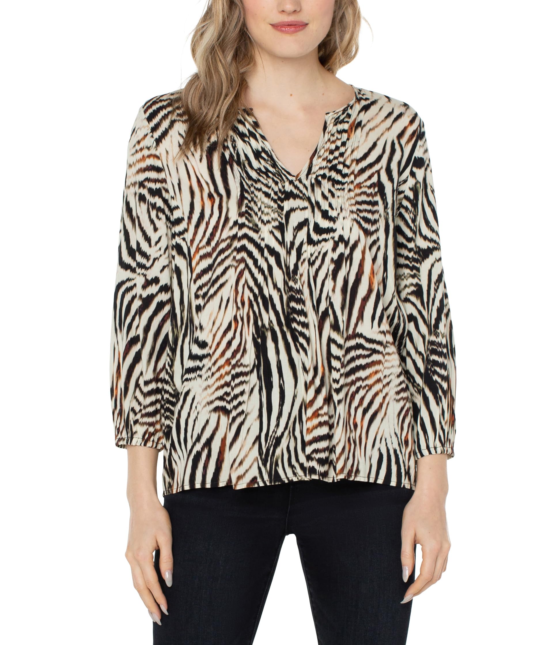 Liverpool Los Angeles 3/4 Sleeve Peasant Top с защипами