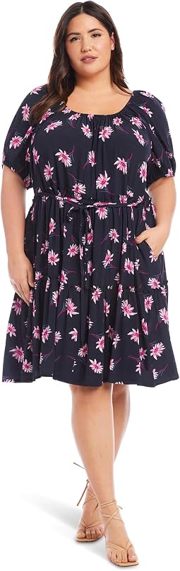 Plus Size Tiered Short Dress