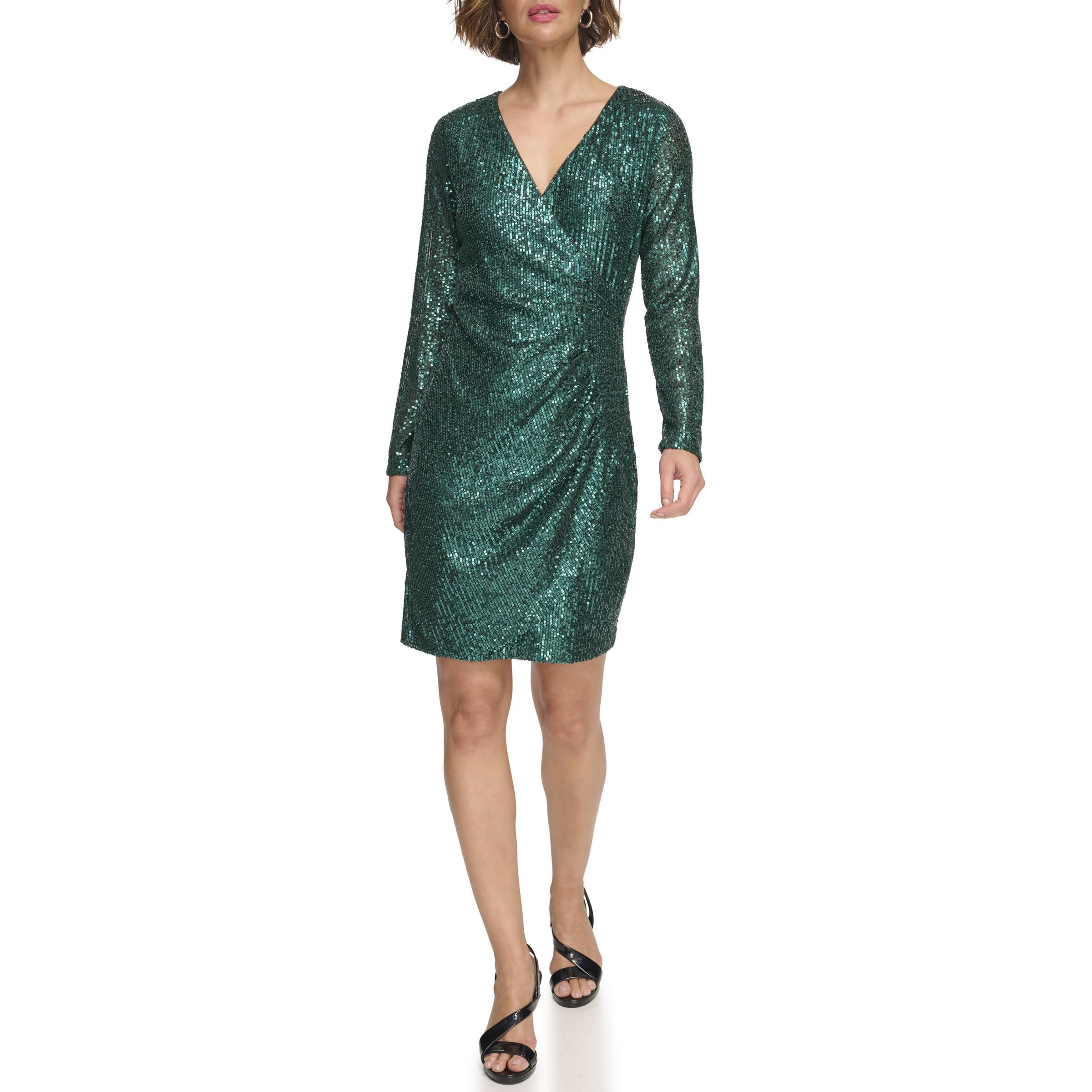 Sequin Side Ruched Dress