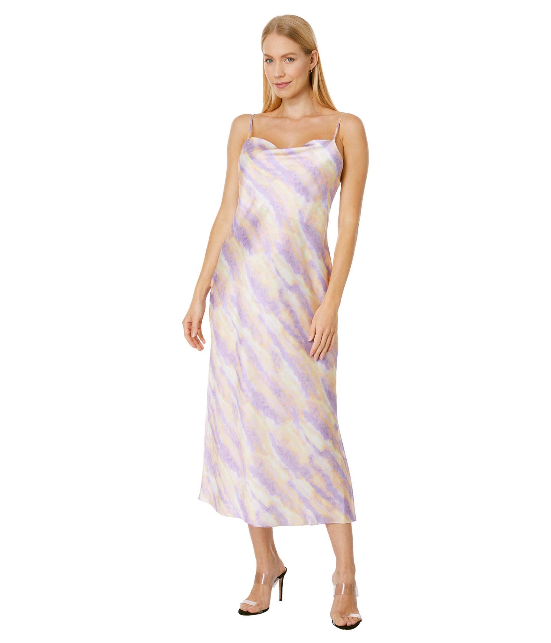 Ikat Tie-Dye Cowl Cami Dress