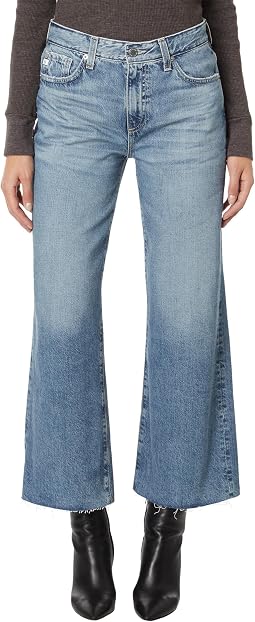Джинсы AG Jeans Saige с высокой талией и широкими штанинами, укороченные, модель Rival