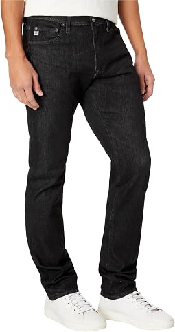 Everett Slim Straight Fit Jeans in Black Marble