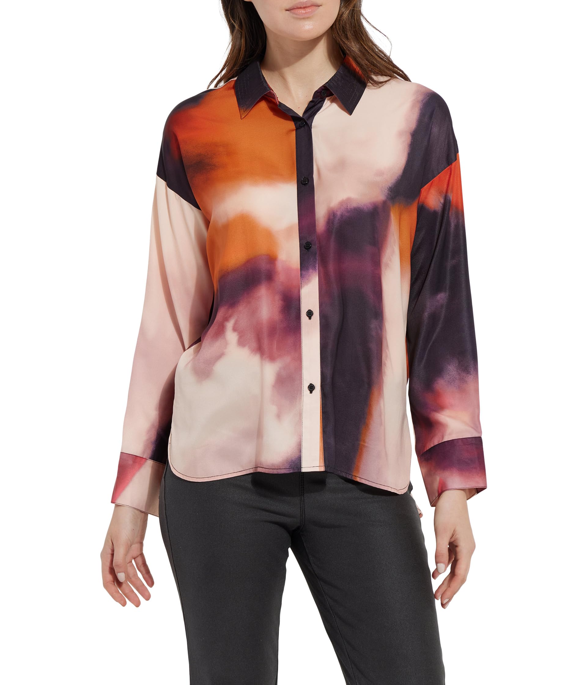 Printed Stitched Satin Shirt