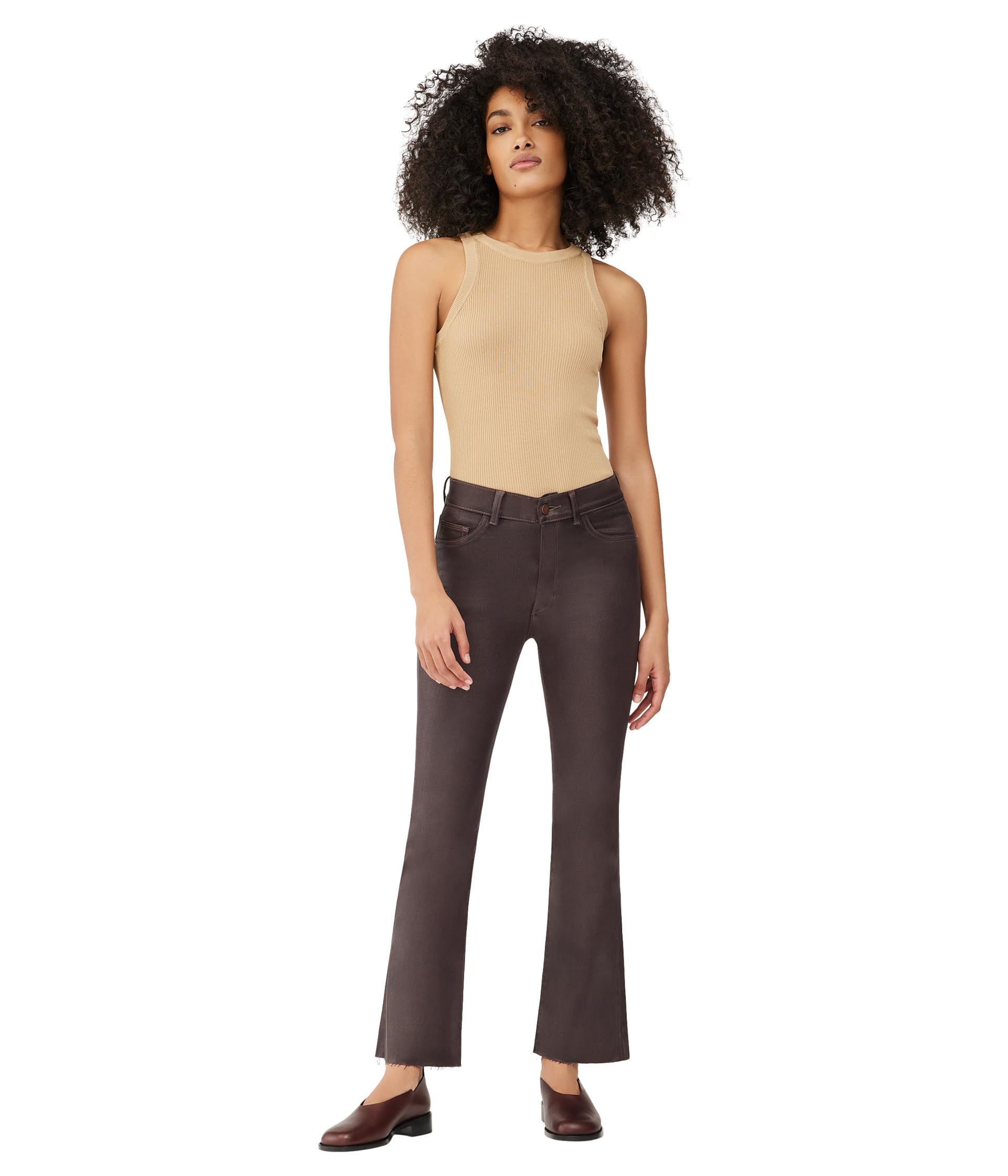 Bridget Boot High-Rise Crop Jeans in Chestnut