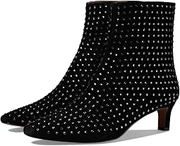 The Dimes Kitten-Heel Boot in Crystal-Embellished Suede