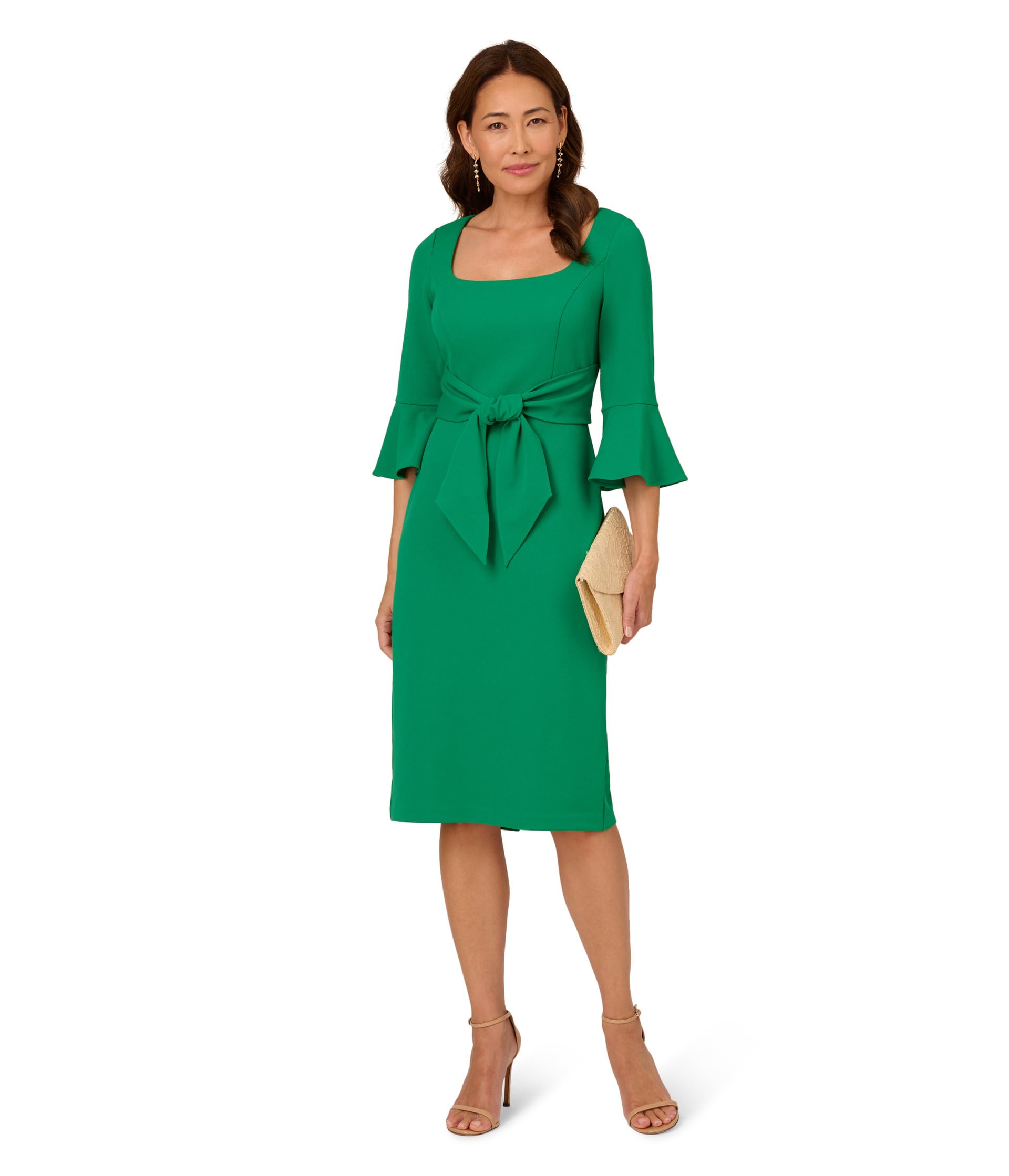 Adrianna Papell Женское платье Bell Sleeve Tie Front