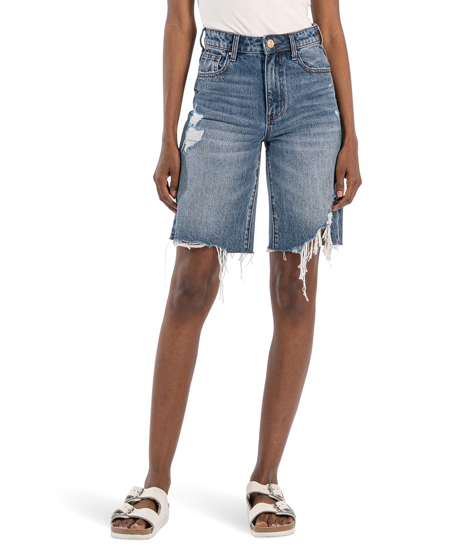 Hailey High-Rise Bermuda-Basic Raw Hem