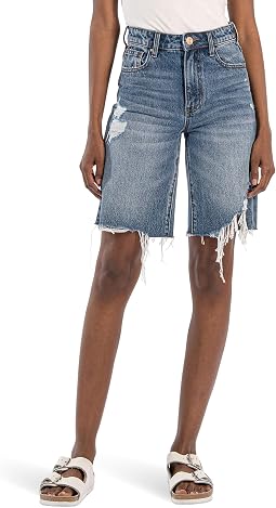 Hailey High-Rise Bermuda-Basic Raw Hem