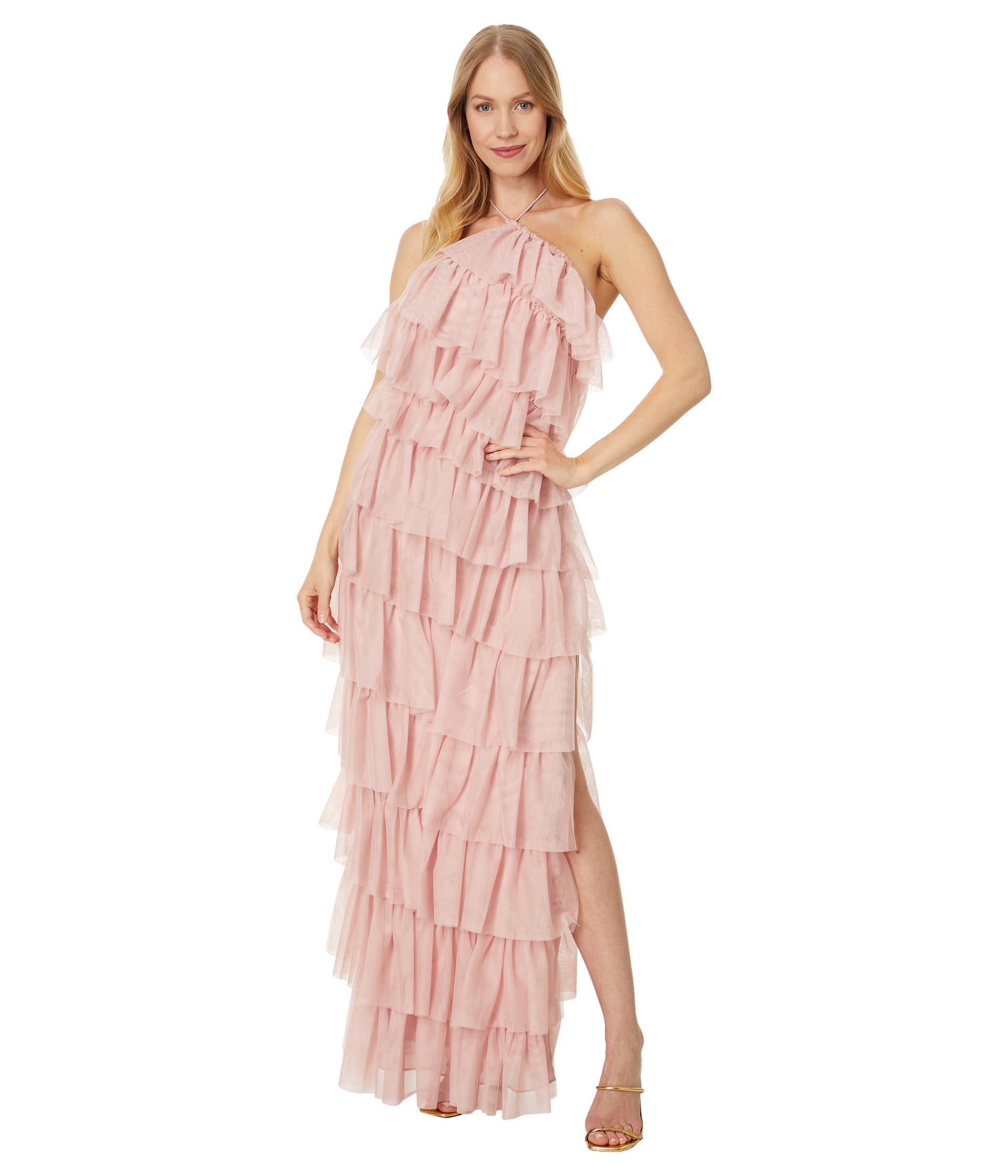 Long Mesh Multi Tier Tie Neck