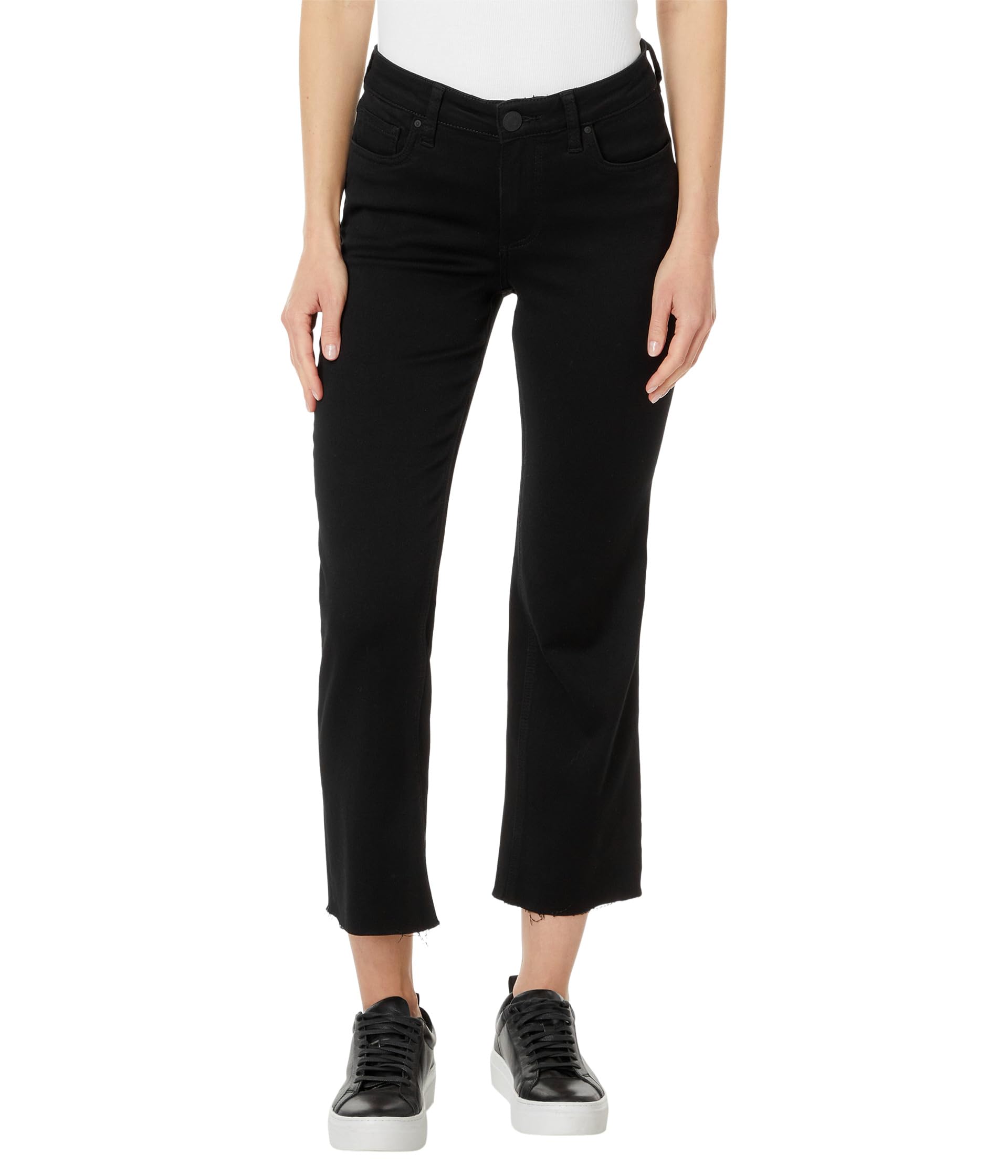 Kelsey Petite Mid-Rise Ankle Flare - Inset in Black