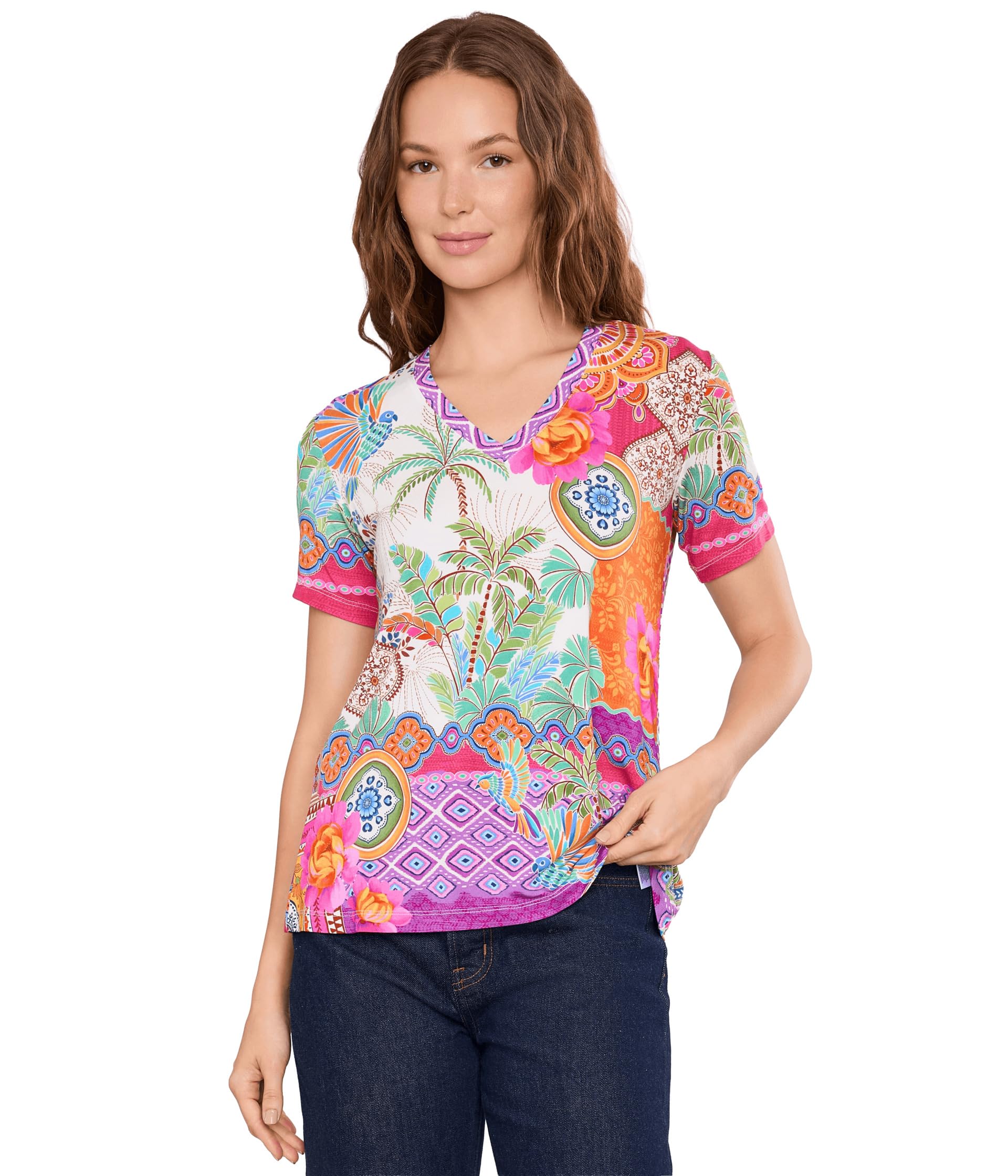 Женский топ The Janie Favorite Short Sleeve V-Neck Swing Tee
