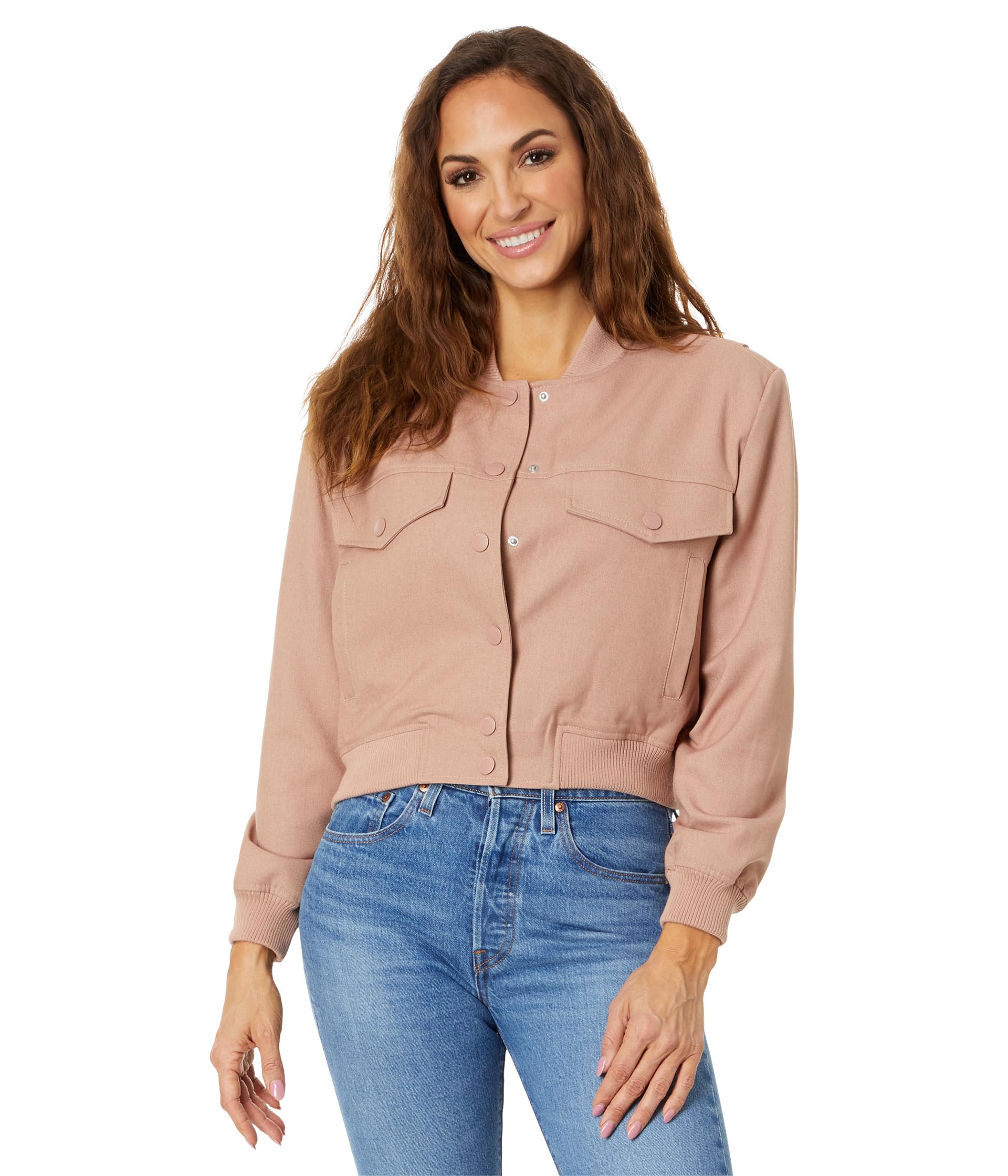 Woven Bomber Jacket with Pockets