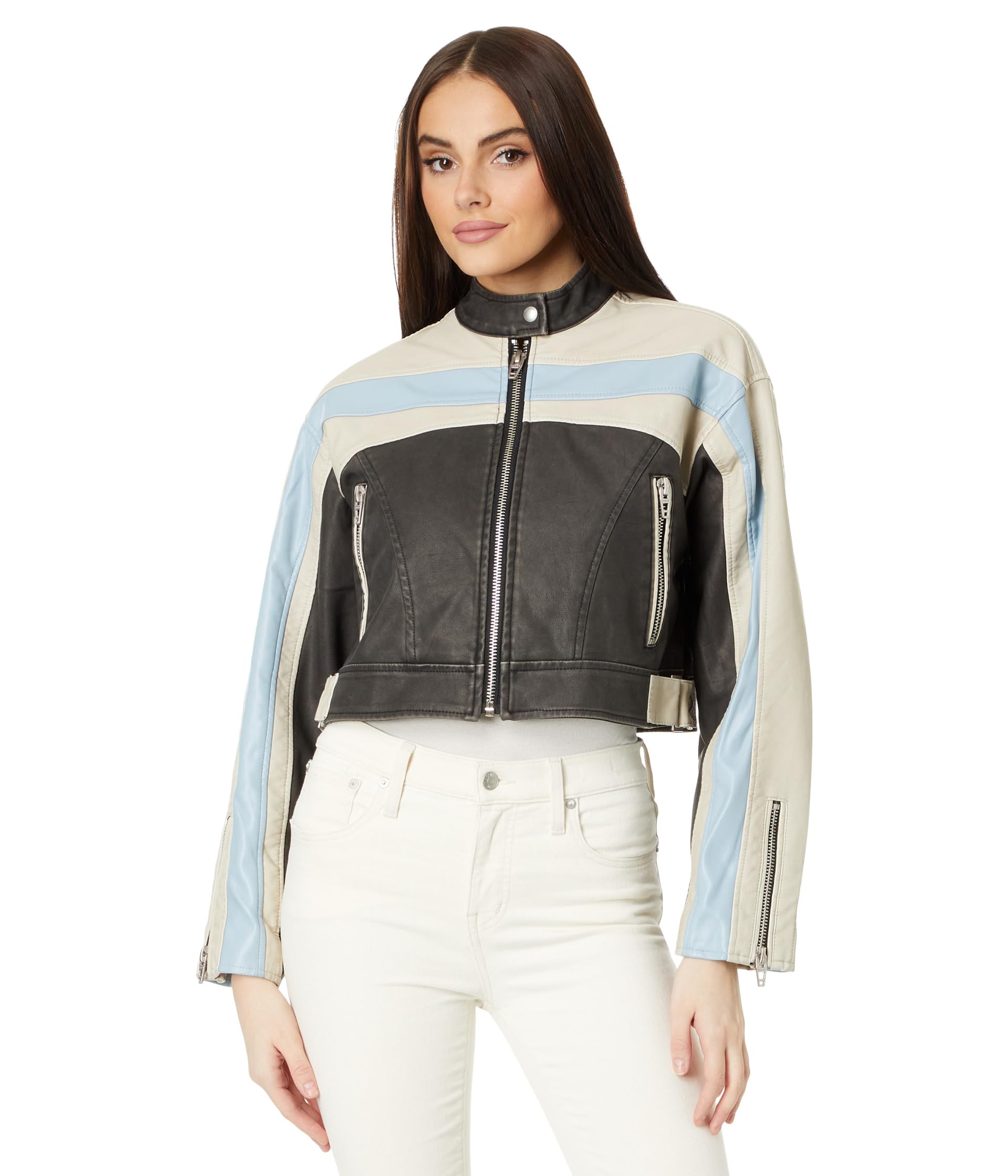 Vegan Leather Racer Moto Jacket