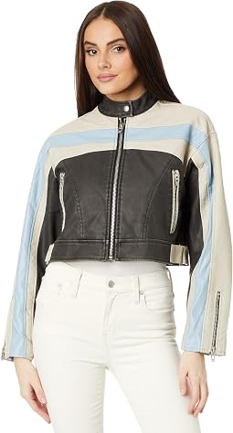 Vegan Leather Racer Moto Jacket
