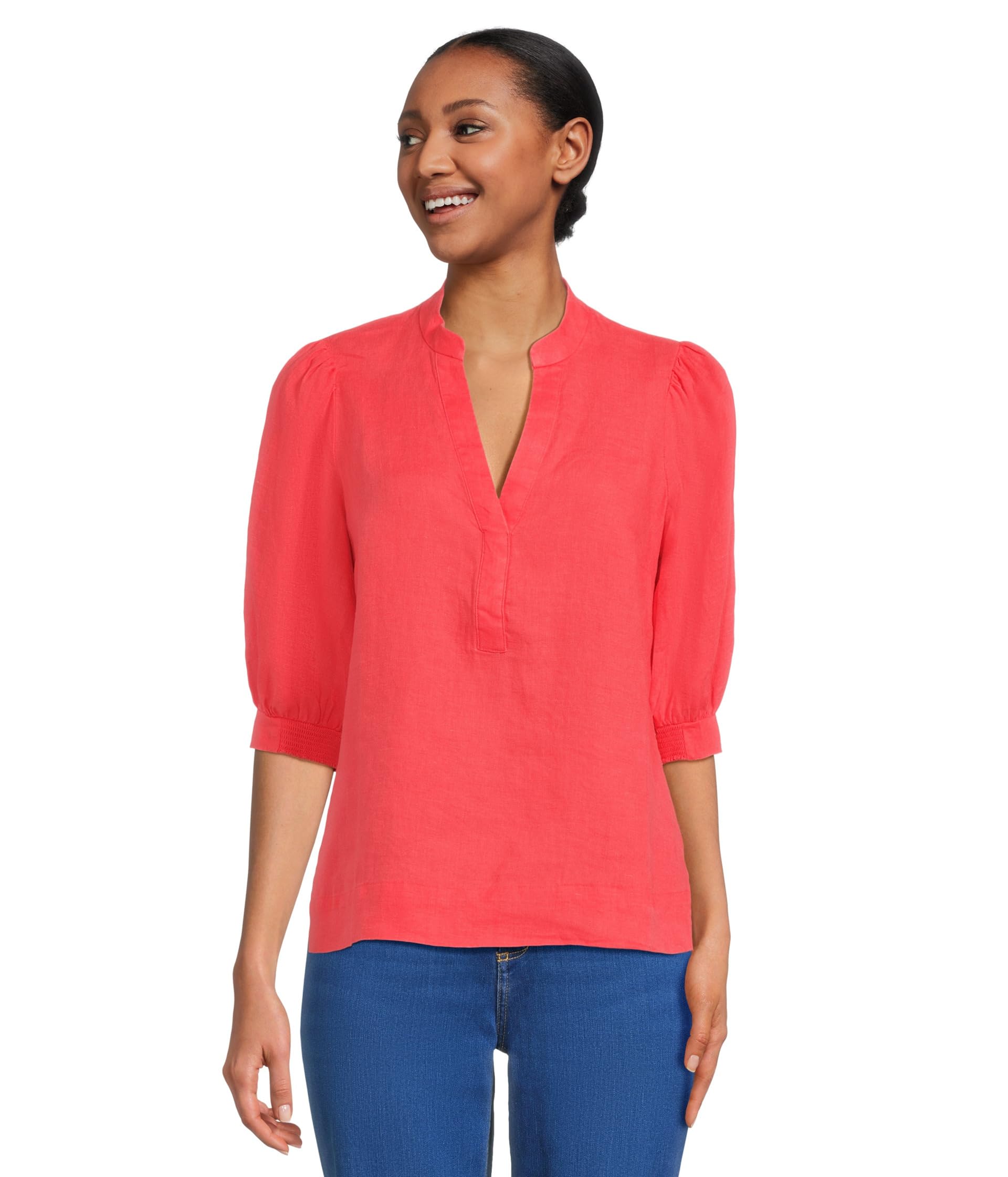 Mialeigh Elbow Sleeve Linen Top