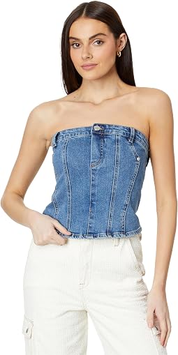 Own It Denim Bustier in Blue