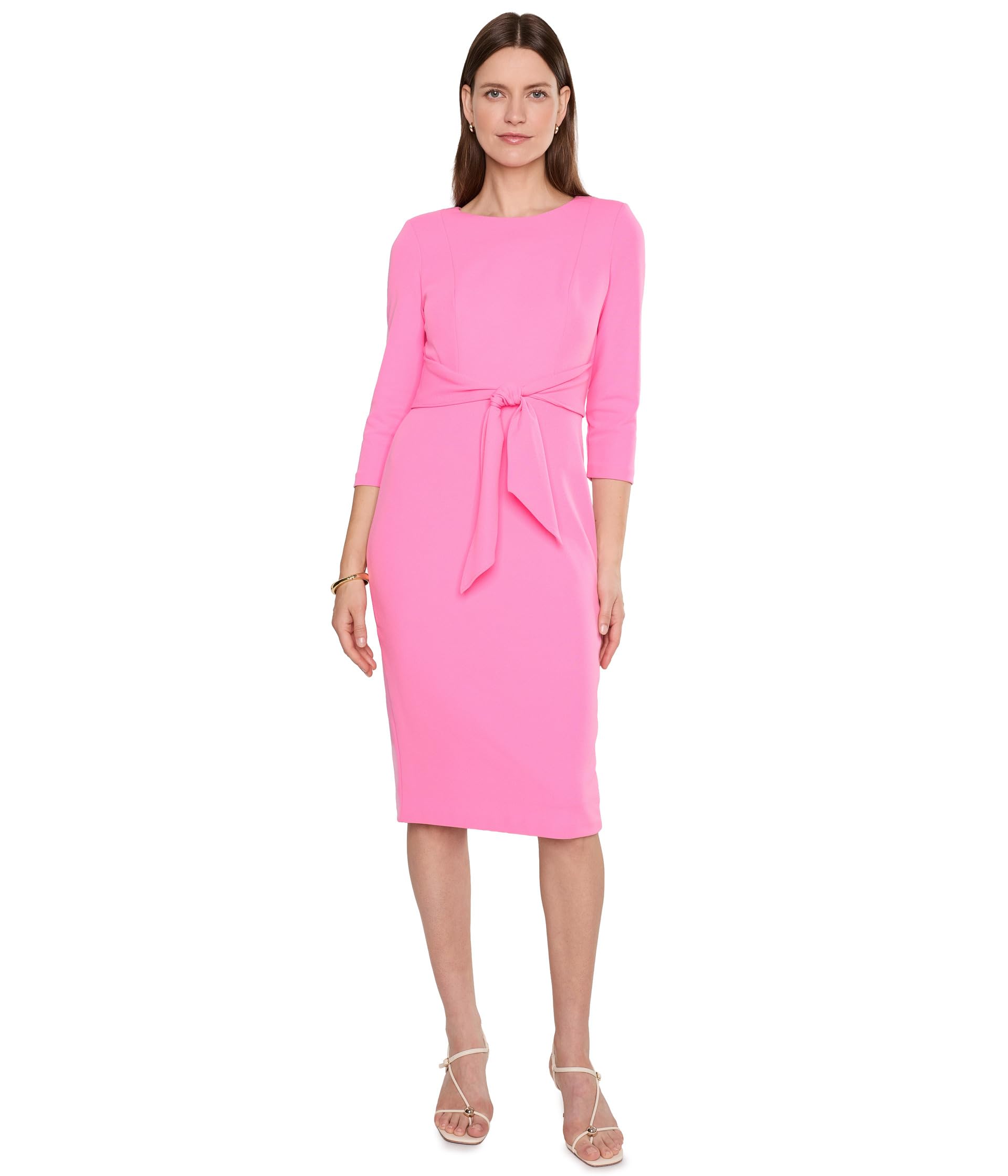 Knit Crepe Tie Waist Sheath