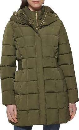 Taffeta Down Coat With Bib