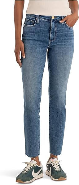 Женские джинсы Reese High-Rise Fab Ab Ankle Straight Raw Hem