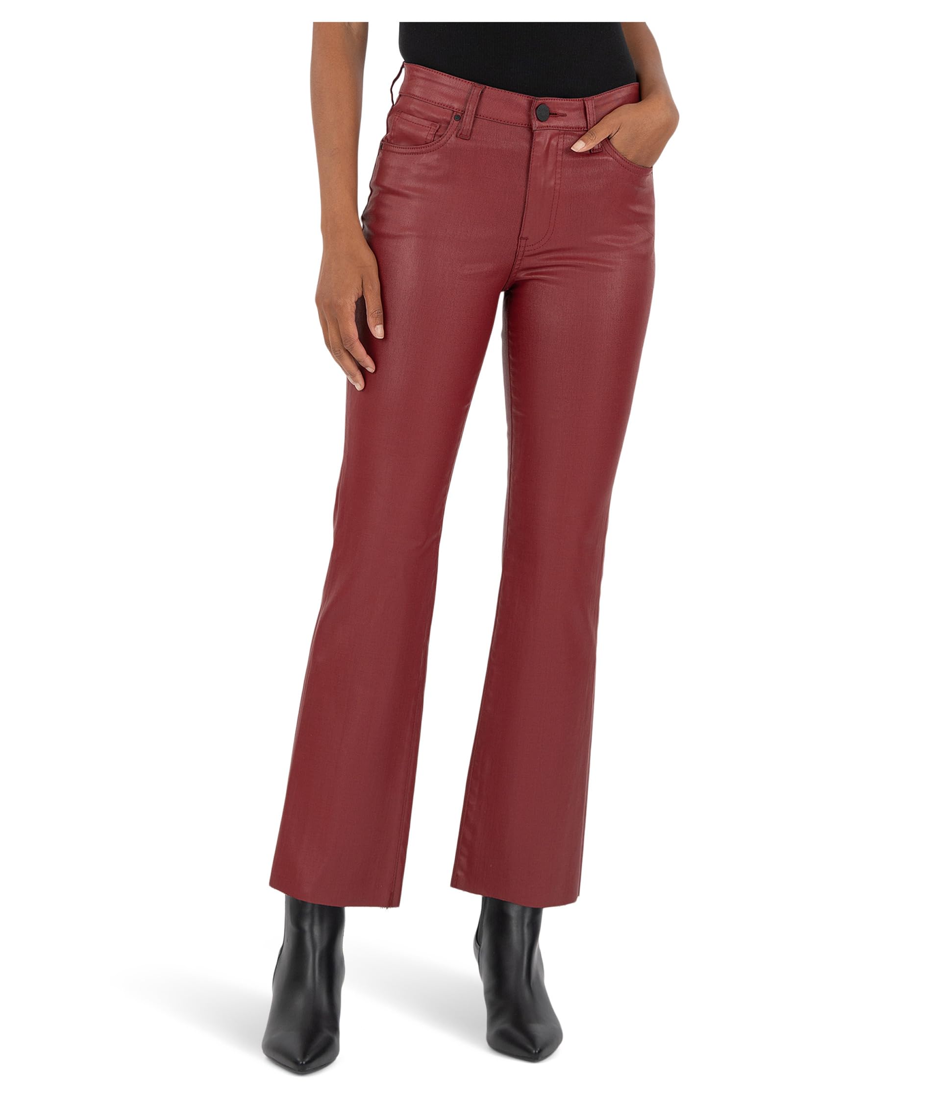 Kelsey High Rise Ankle Flare with Raw Hem