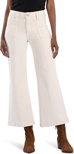 Meg High Rise Wide Leg Double Frt Pockets Wide Hem