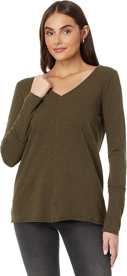 Long Sleeve Wide Neck V-Neck Tunic
