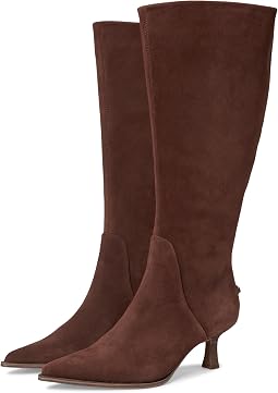 Deep Pecan Suede Wide Calf
