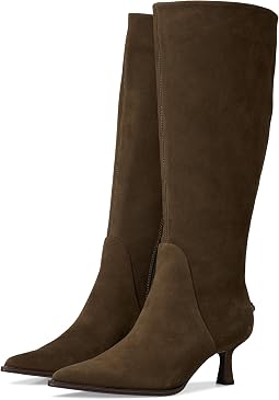 Olive Wood Suede Wide Calf