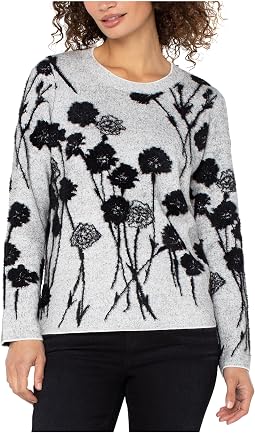 Light Grey Black Floral