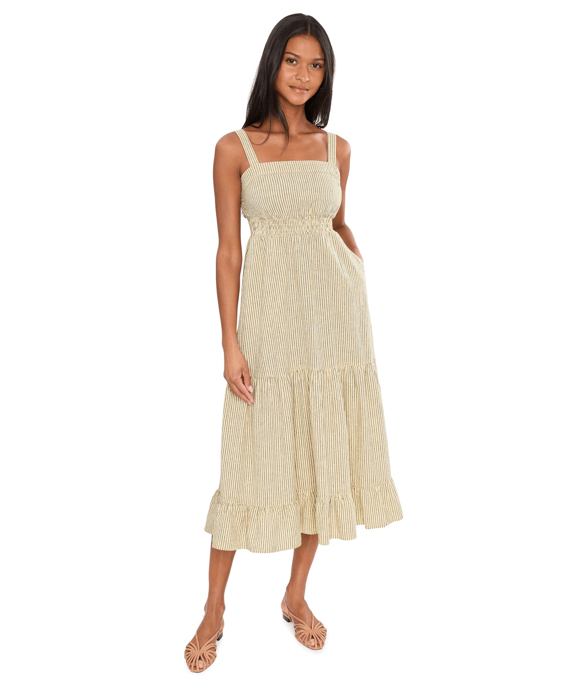 Женское платье Taj Hemp Tiered Midi Sleeveless