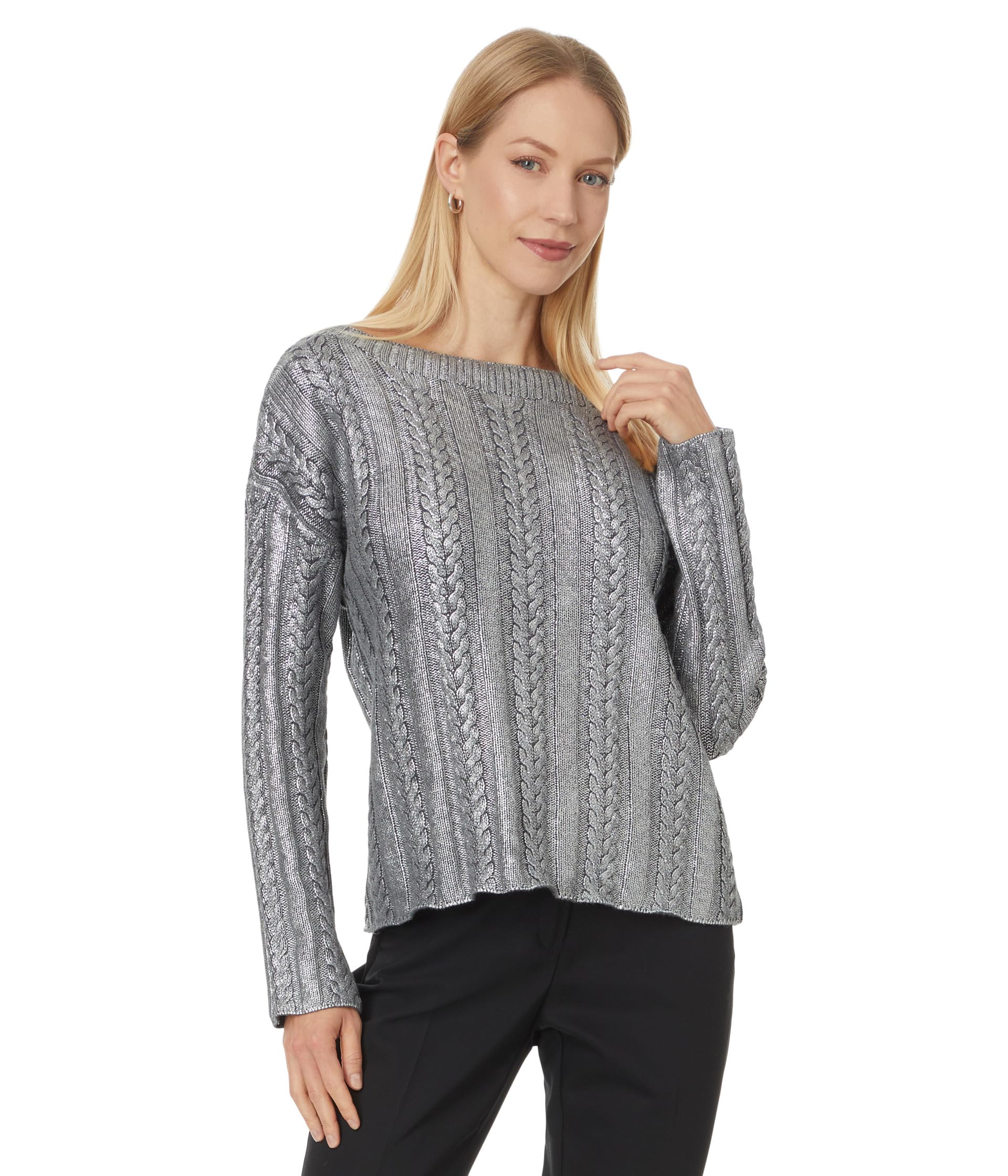 Foiled Cable - Cable Sweater with Foil Coating