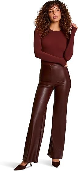 Брюки Faux Leather Wide Leg Женские