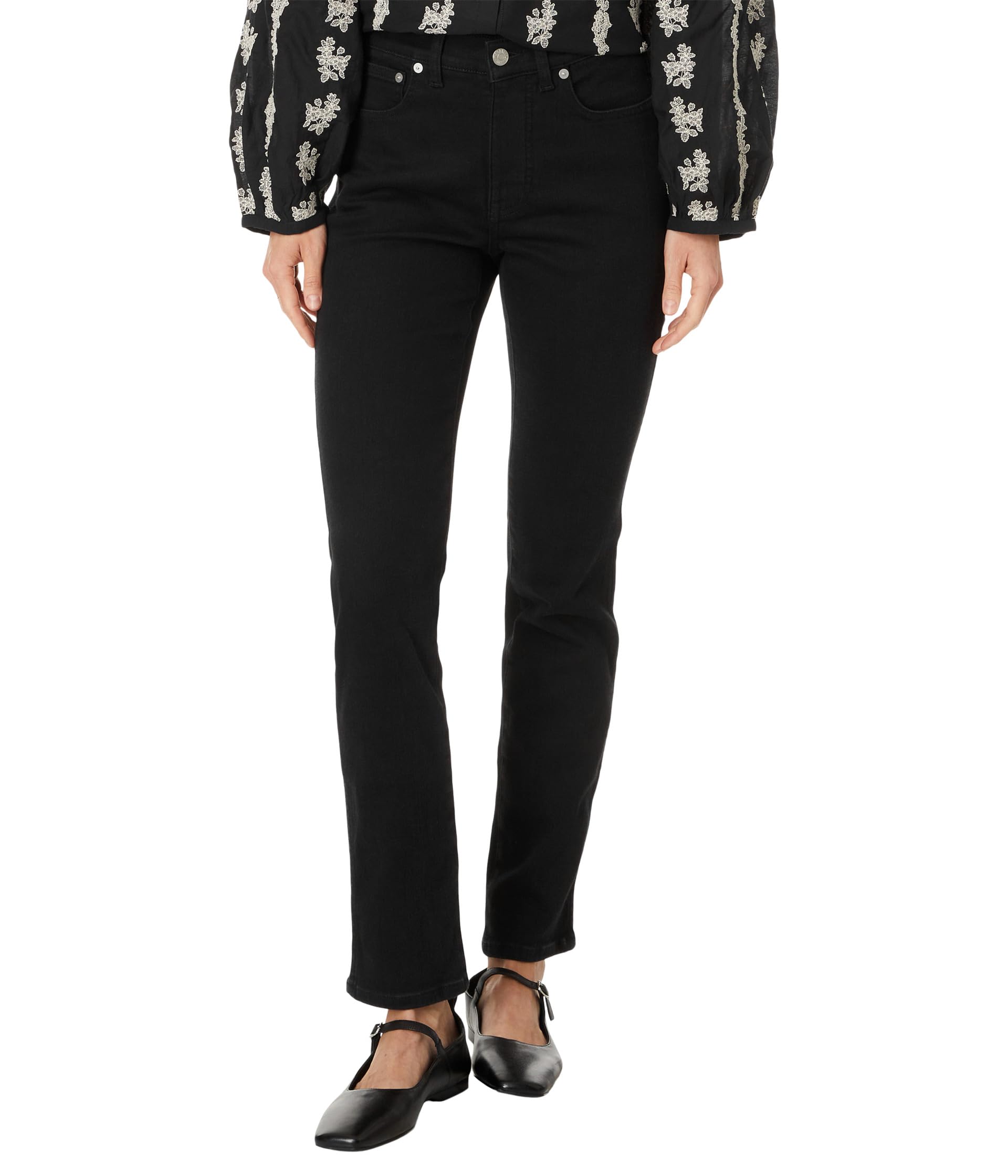 Джинсы Madewell Midrise Stovepipe в черном цвете