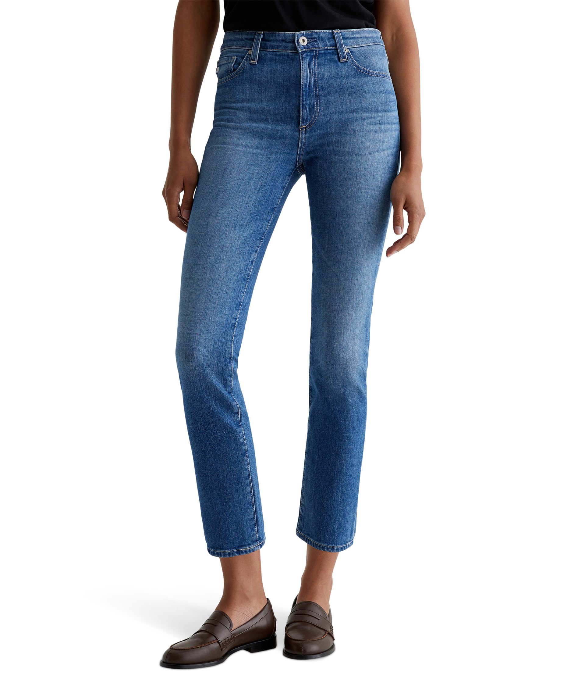 Mari Mid Rise Slim Straight Jeans in Runway