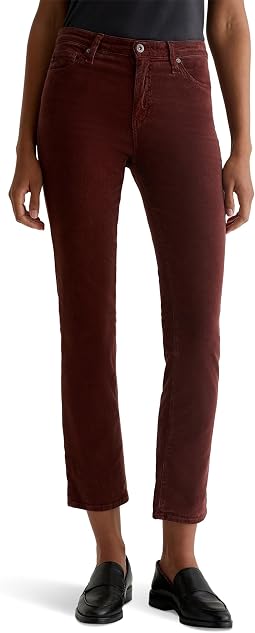 AG Jeans Женские джинсы Mari Mid Rise Slim Straight Bordeaux Rouge