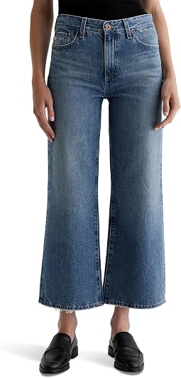 Джинсы Saige Mid Rise Wide Leg в цвете Castlebay от AG Jeans